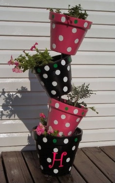 topsy turvy planter polka dot